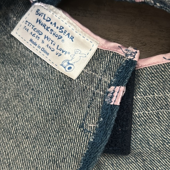 Build a Bear Clothes Denim Jumper/Dress with Flower Pot Wristie Heart Buttons - Picture 4 of 7